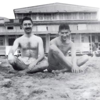 Franz Kafka and Max Brod on the beach